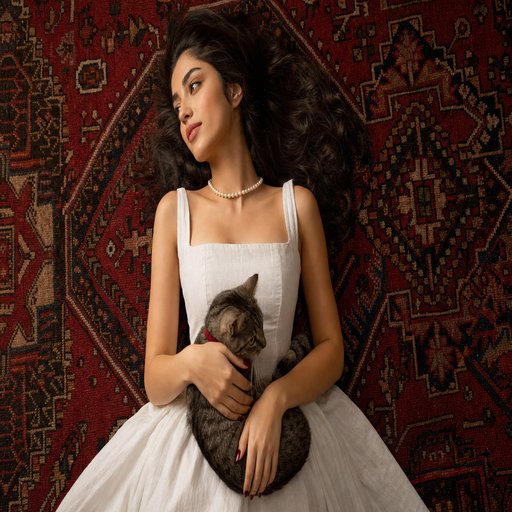 نمونه فرش و گربه
