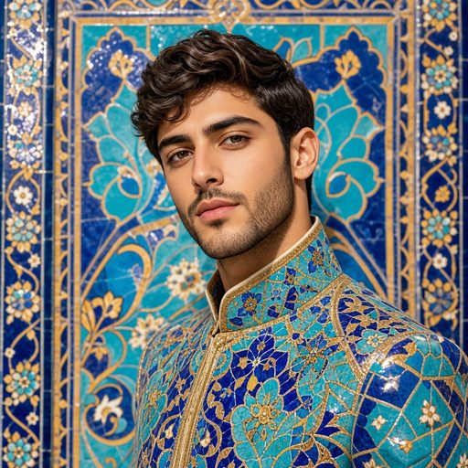 نمونه مرد — کاشی‌کاری